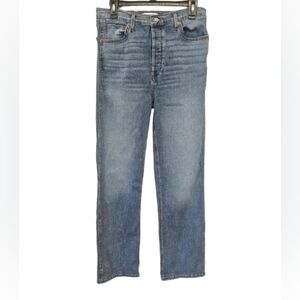 Re/Done Women's 90's High Rise Vintage Faded Blue Button Fly Jeans Size 30 *Snag